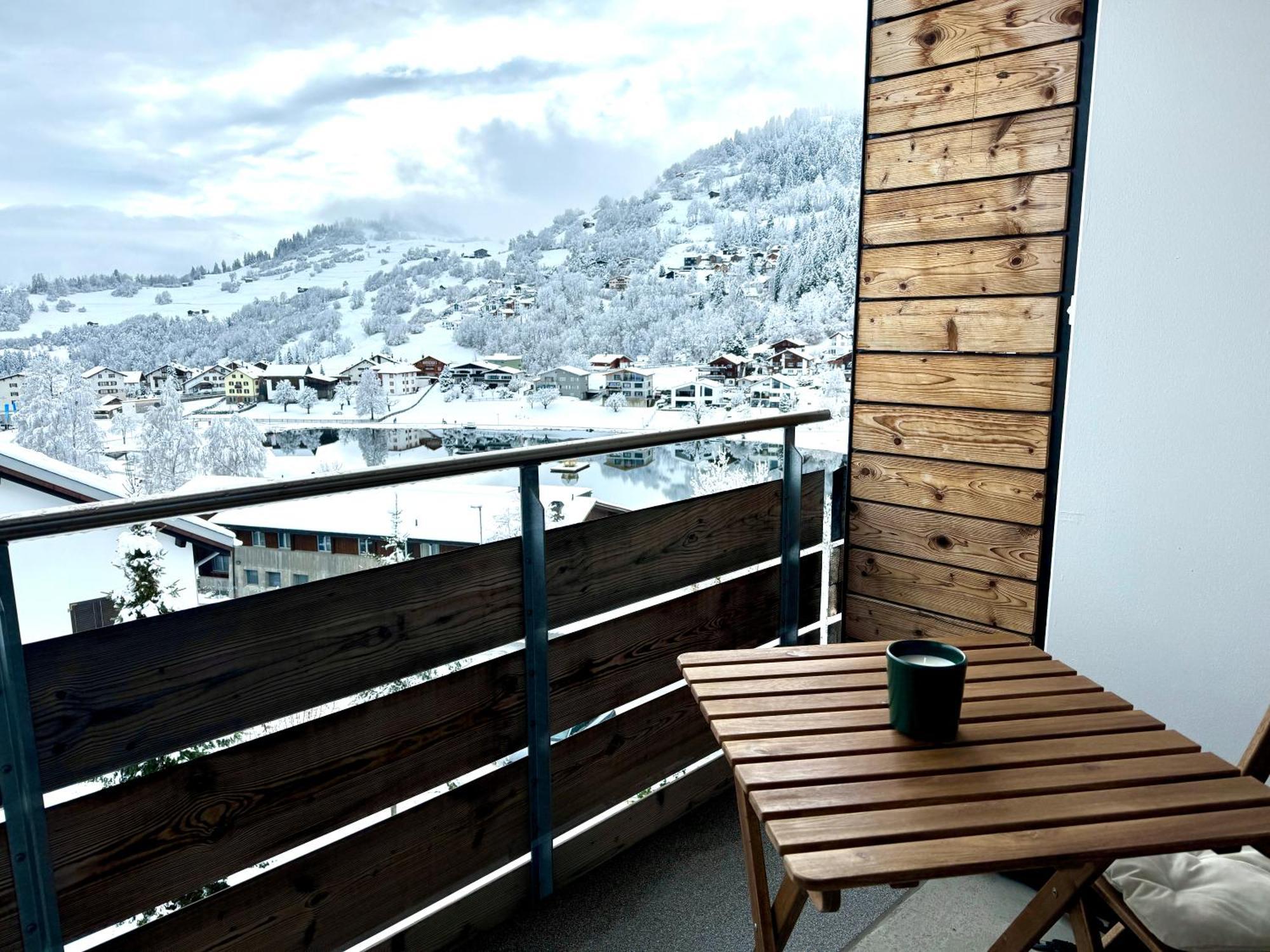 Studio Mit See- Und Bergblick Laax Exterior foto